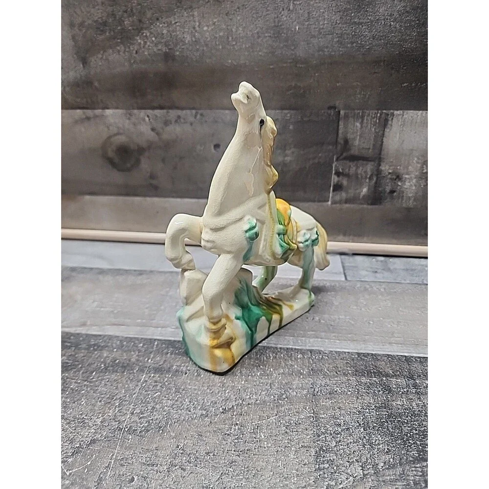 Vintage Chinese Tang STYLE Sancai Tri Glaze Ceramic Horse Statue